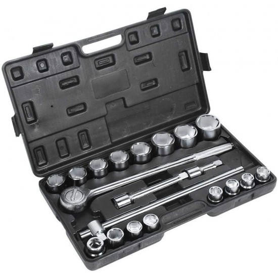 Car Socket Set,20Pcs 3/4in Wrench Socket Set Socket Wrench Set 19-50mm 20tg Ratchet Attachment Repair Installation Tools
