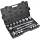 Car Socket Set,20Pcs 3/4in Wrench Socket Set Socket Wrench Set 19-50mm 20tg Ratchet Attachment Repair Installation Tools