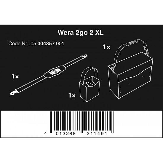 Wera 05004357001 Tool Container, Black, 2go 2 XL (Wera 2go 2 XL)