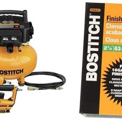 BOSTITCH Air Compressor Combo Kit, 3-Tool (BTFP3KIT) & Finish Nails, Bright, 2-1/2-Inch, 16GA, 1000-Pack (SB16-2.5-1M)